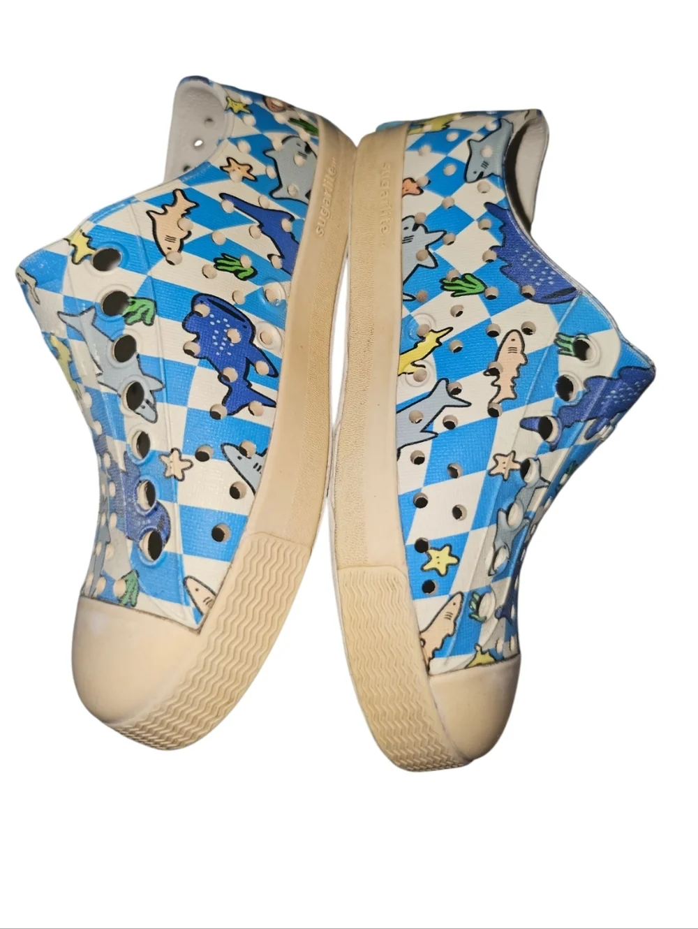 Native Kids Blue Shark Print Slip-On Shoes